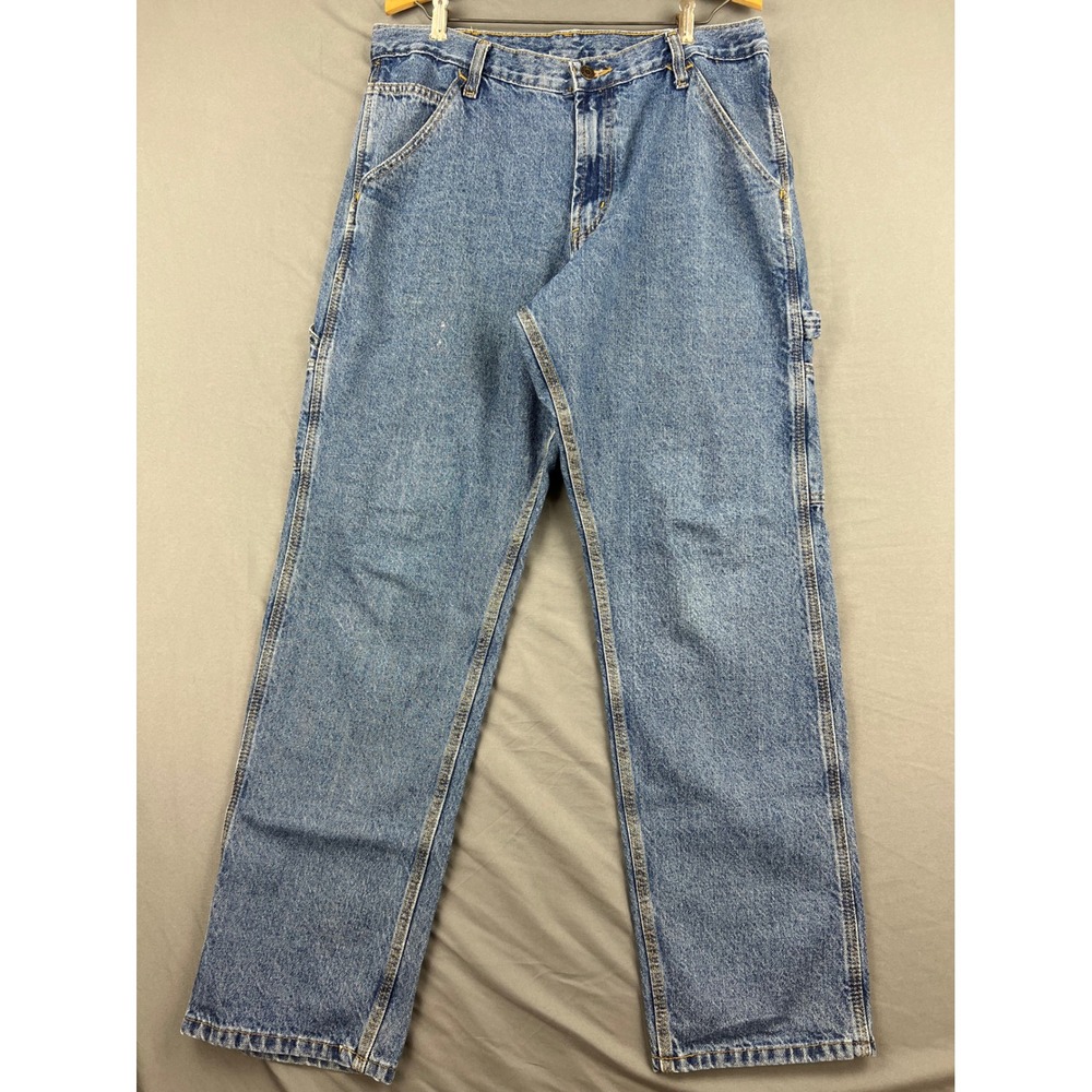 Full Blue Carpenter Jeans Mens 33x32 Workwear Denim Blue Utility Pants Good